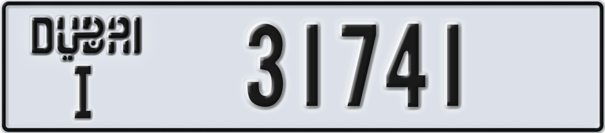 dubai License Plate Number 31741 Code I
