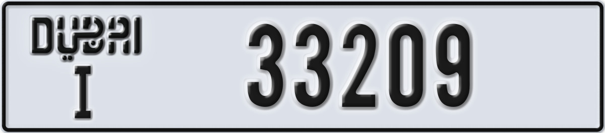 dubai License Plate Number 33209 Code I