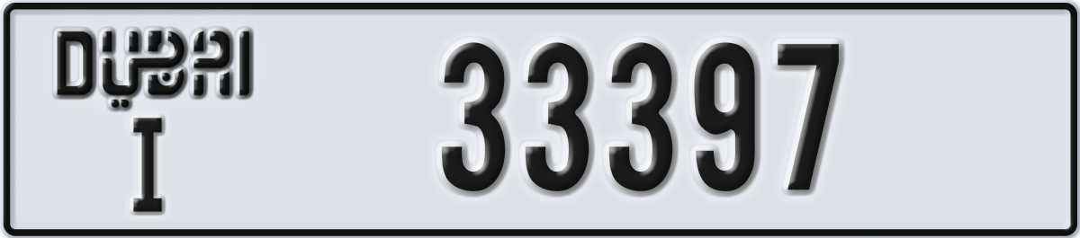 dubai License Plate Number 33397 Code I