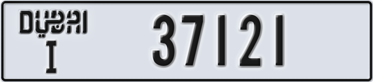 dubai License Plate Number 37121 Code I