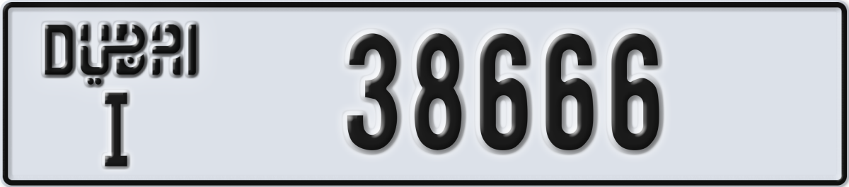 dubai License Plate Number 38666 Code I
