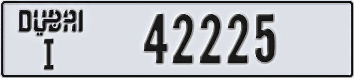 dubai License Plate Number 42225 Code I