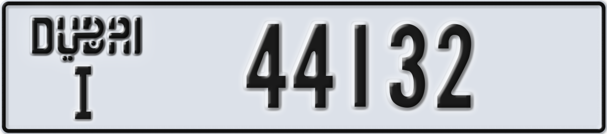 dubai License Plate Number 44132 Code I