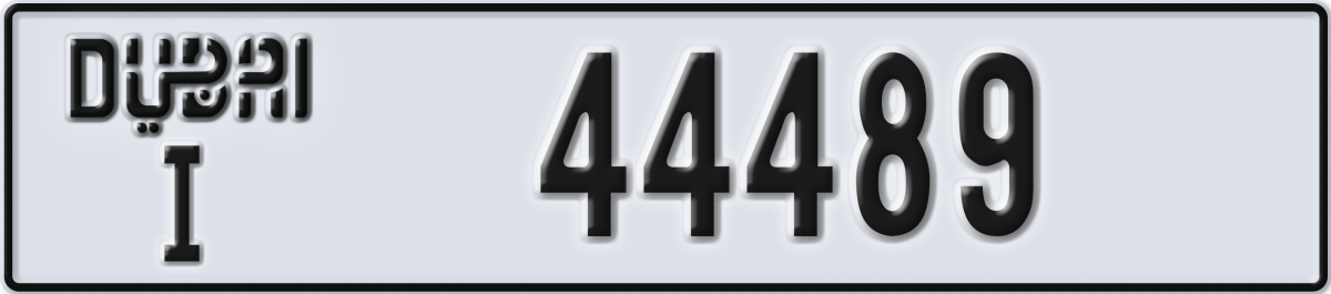dubai License Plate Number 44489 Code I