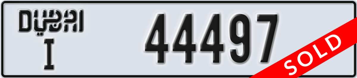 dubai License Plate Number 44497 Code I