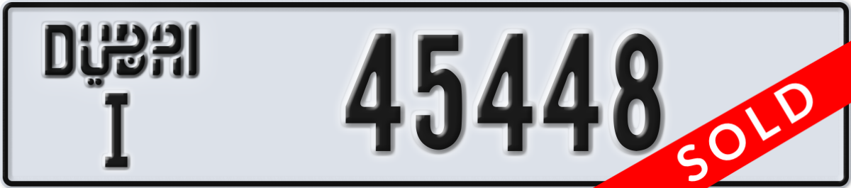 dubai License Plate Number 45448 Code I