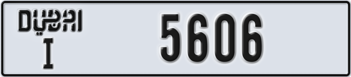 dubai License Plate Number 5606 Code I