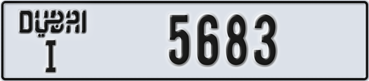 dubai License Plate Number 5683 Code I