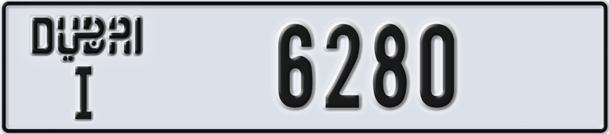 dubai License Plate Number 6280 Code I