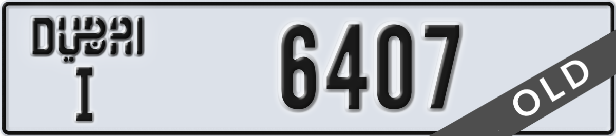 dubai License Plate Number 6407 Code I