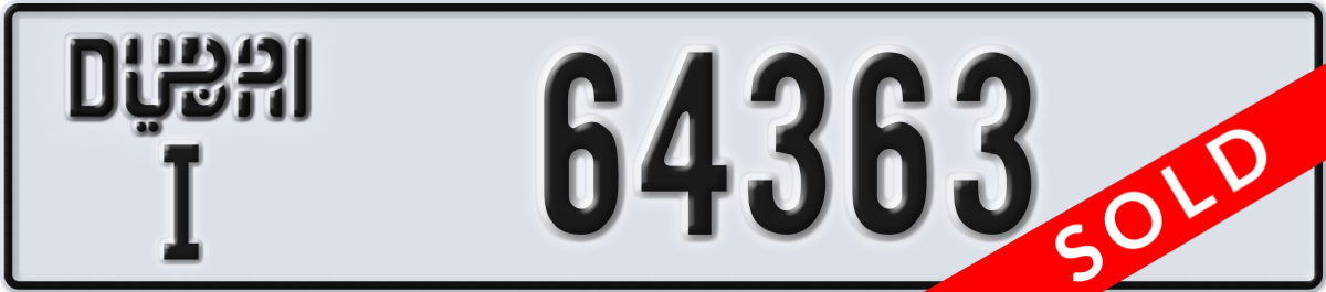 dubai License Plate Number 64442 Code I