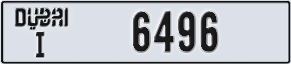 dubai License Plate Number 6496 Code I