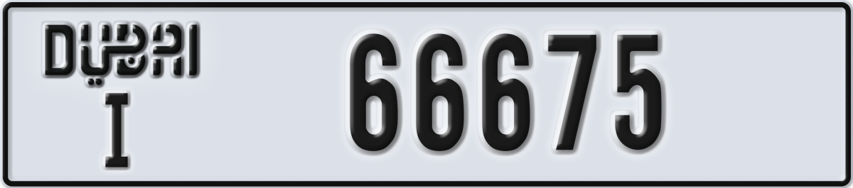 dubai License Plate Number 66675 Code I