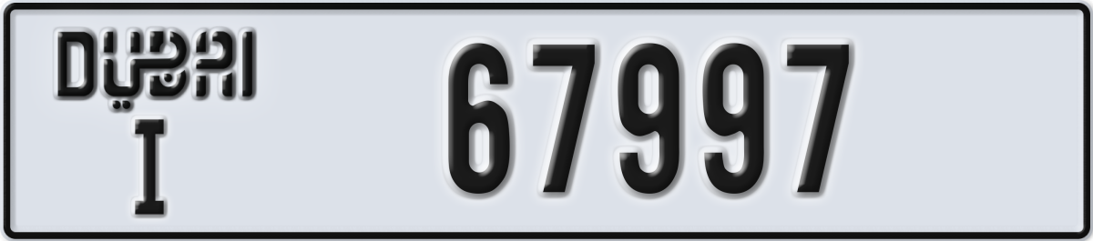 dubai License Plate Number 67997 Code I