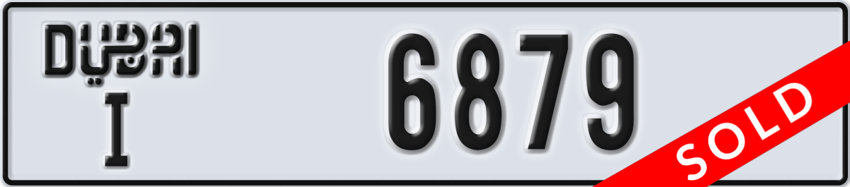 dubai License Plate Number 6879 Code I