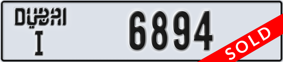 dubai License Plate Number 6894 Code I