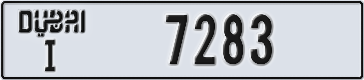 dubai License Plate Number 7283 Code I