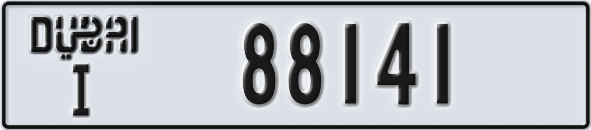 dubai License Plate Number 88141 Code I