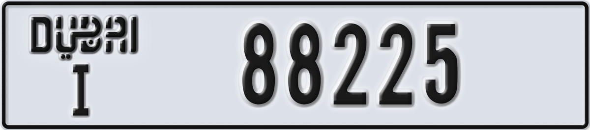 dubai License Plate Number 88225 Code I