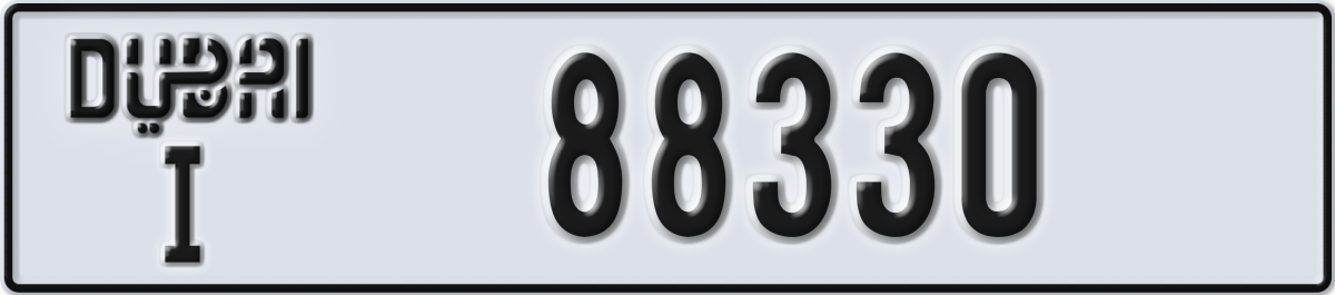 dubai License Plate Number 88330 Code I