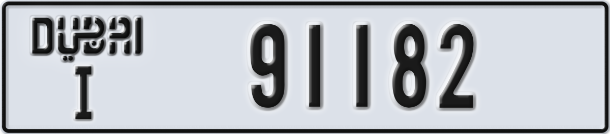 dubai License Plate Number 91182 Code I