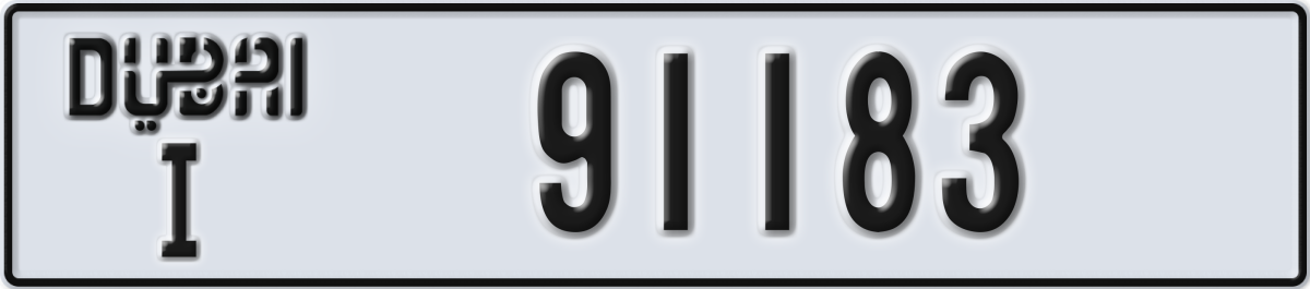 dubai License Plate Number 91183 Code I