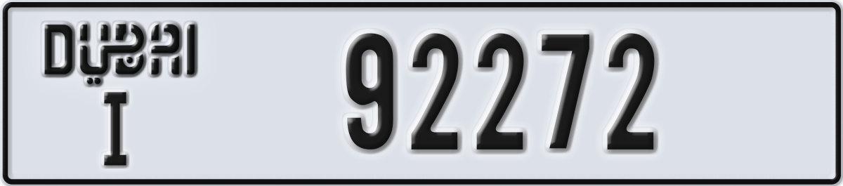 dubai License Plate Number 92272 Code I