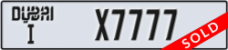 dubai - code - I - number -X7777