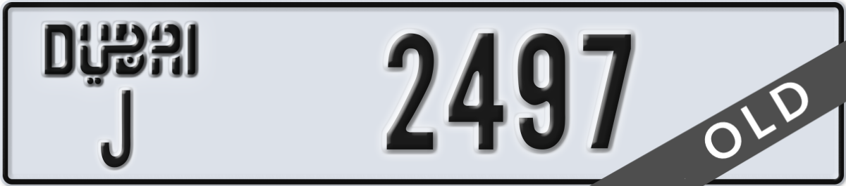 dubai License Plate Number 2497 Code J