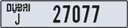 dubai - code - J - number -27077
