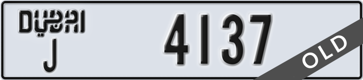 dubai License Plate Number 4137 Code J