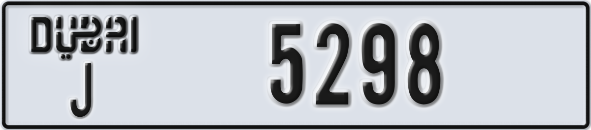 dubai License Plate Number 5298 Code J