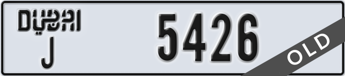 dubai License Plate Number 5426 Code J