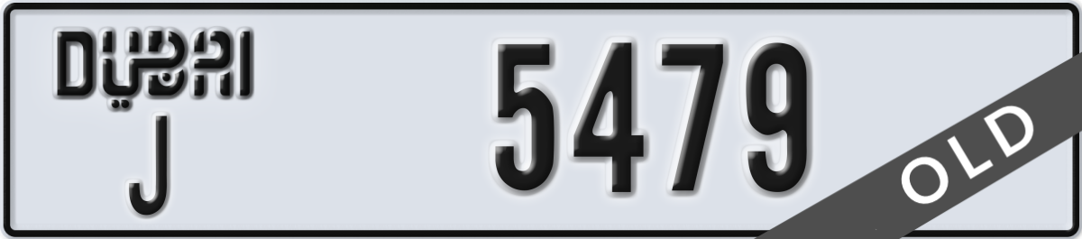 dubai License Plate Number 5479 Code J