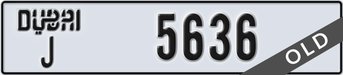 dubai License Plate Number 5636 Code J