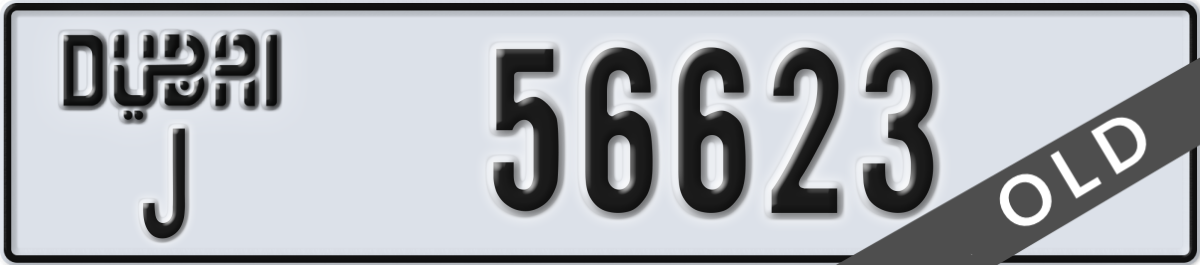 dubai License Plate Number 56623 Code J