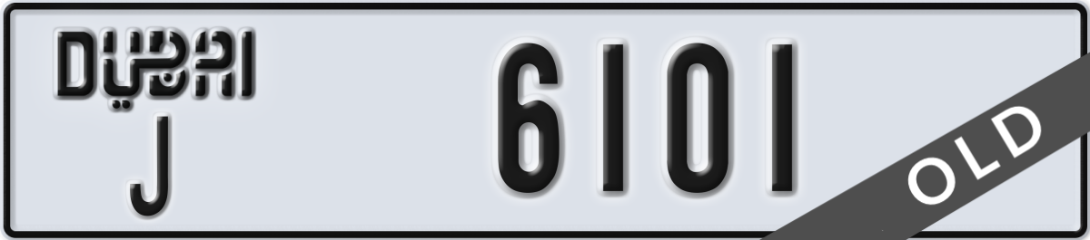 dubai License Plate Number 6101 Code J