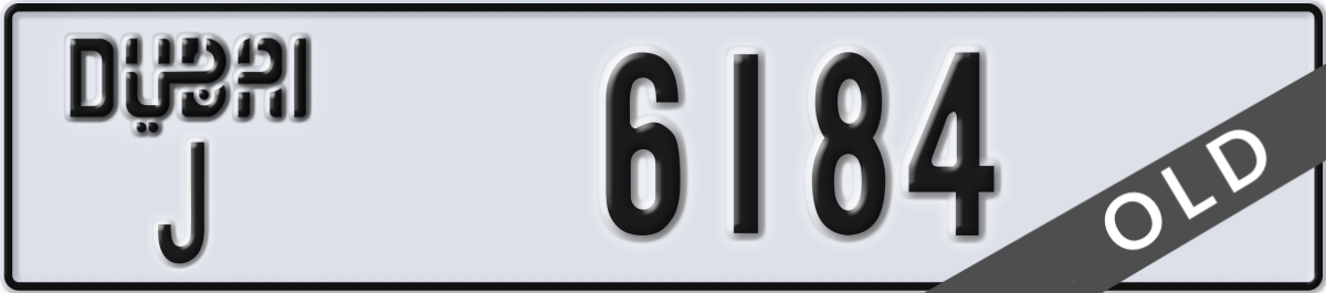 dubai License Plate Number 6184 Code J