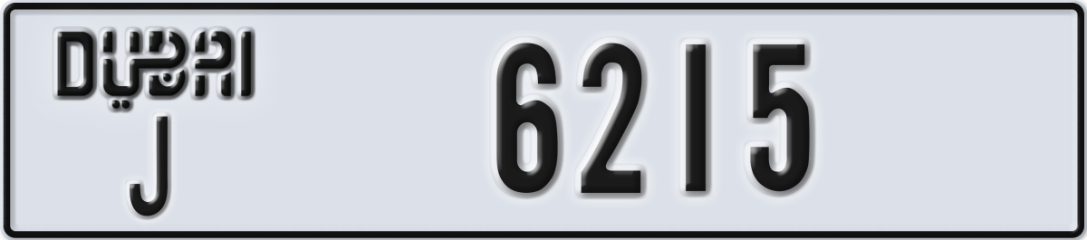 dubai License Plate Number 6215 Code J