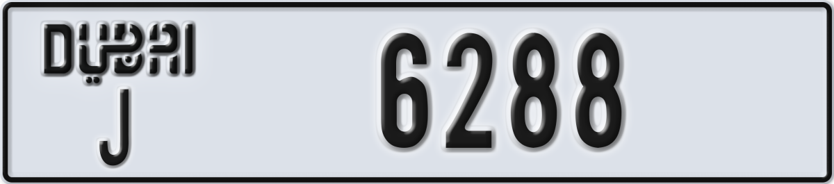 dubai License Plate Number 6288 Code J