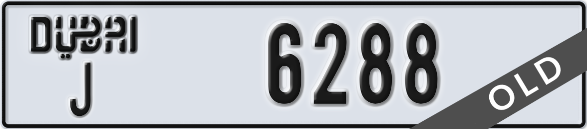 dubai License Plate Number 6288 Code J
