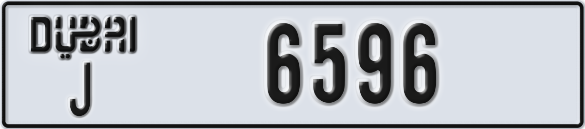 dubai License Plate Number 6596 Code J