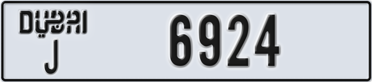dubai License Plate Number 6924 Code J