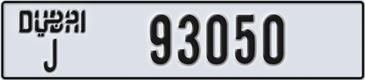 dubai License Plate Number 93050 Code J