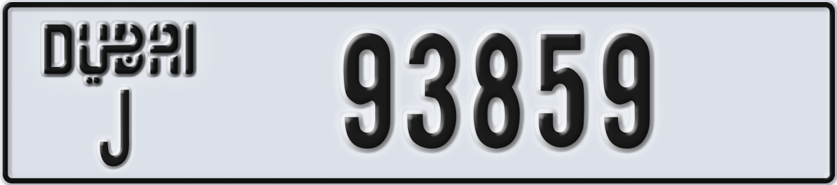dubai License Plate Number 93938 Code J