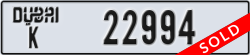 dubai - code - K - number -22994