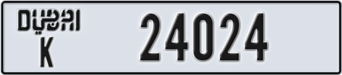 dubai License Plate Number 24024 Code K