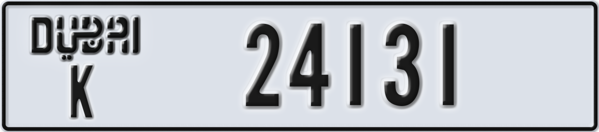 dubai License Plate Number 24131 Code K