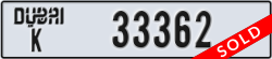 dubai - code - K - number -33362