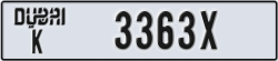 dubai - code - K - number -3363X